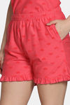 Zivame 2 Mile Fashion Sweetheart Diaries Knit Cotton Shorts Set - Rose of Sharon — thumbnail 6